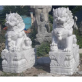 statue of a lion marble for  feng-shui.